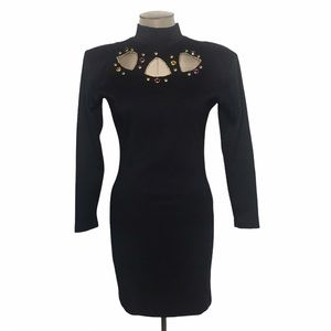 Vintage 90’s RAVE Little Black Cutout Dress Size Large